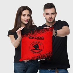 Подушка квадратная SKODA Autosport Арт, цвет: 3D-принт — фото 2