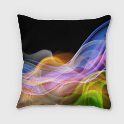 Подушка квадратная Цветной дым Color pattern, цвет: 3D-принт