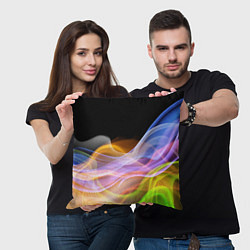 Подушка квадратная Цветной дым Color pattern, цвет: 3D-принт — фото 2