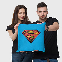 Подушка квадратная Комикс Супермен, цвет: 3D-принт — фото 2