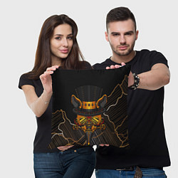 Подушка квадратная Стимпанк Шапочник, цвет: 3D-принт — фото 2