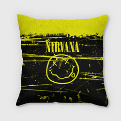 Подушка квадратная NIRVANA гранж, цвет: 3D-принт