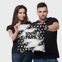 Подушка квадратная Южный парк - персонажи и логотип South Park, цвет: 3D-принт — фото 2