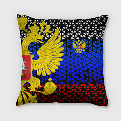 Подушка квадратная Герб флаг россии, цвет: 3D-принт