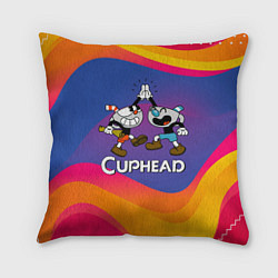 Подушка квадратная Веселые чашечки - Cuphead, цвет: 3D-принт