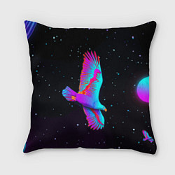 Подушка квадратная Eagle Space Neon, цвет: 3D-принт