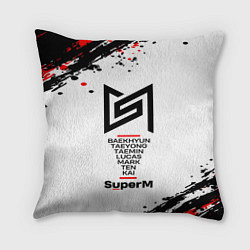 Подушка квадратная SuperM суперМ, цвет: 3D-принт