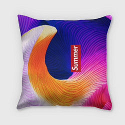 Подушка квадратная Цветная волна Summer, цвет: 3D-принт