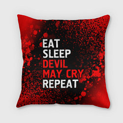 Подушка квадратная Eat Sleep Devil May Cry Repeat Арт, цвет: 3D-принт