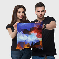 Подушка квадратная Абстрактный цветной узор из треугольников Abstract, цвет: 3D-принт — фото 2