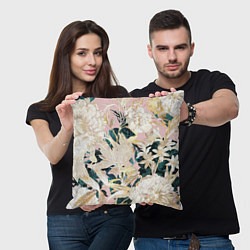 Подушка квадратная Цветы Королевский Цветочный Узор, цвет: 3D-принт — фото 2