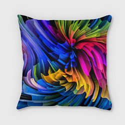 Подушка квадратная Абстрактная неоновая композиция Abstract neon comp, цвет: 3D-принт