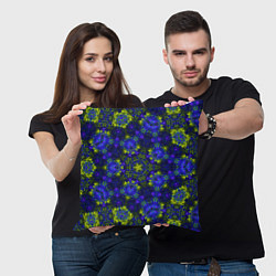 Подушка квадратная Абстрактный зелено-синий узор Звезда, цвет: 3D-принт — фото 2