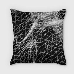 Подушка квадратная Полигональный объёмный авангардный узор, цвет: 3D-принт