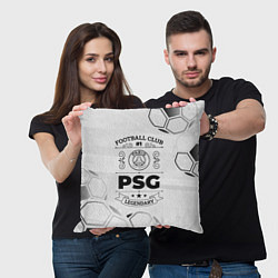 Подушка квадратная PSG Football Club Number 1 Legendary, цвет: 3D-принт — фото 2