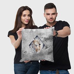 Подушка квадратная Снежный волк 3D, цвет: 3D-принт — фото 2