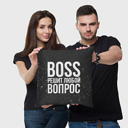 Подушка квадратная Boss решит вопрос, цвет: 3D-принт — фото 2