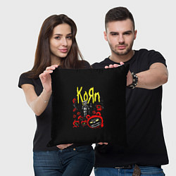 Подушка квадратная KoЯn - Korn, цвет: 3D-принт — фото 2