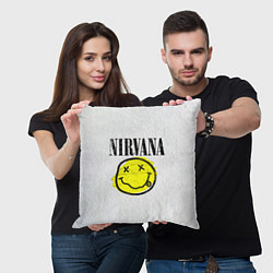 Подушка квадратная Nirvana логотип гранж, цвет: 3D-принт — фото 2