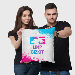Подушка квадратная Limp Bizkit Neon Gradient, цвет: 3D-принт — фото 2