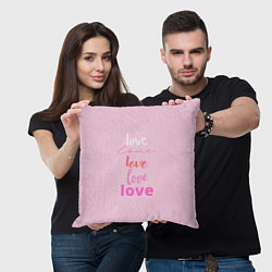 Подушка квадратная Love love!, цвет: 3D-принт — фото 2