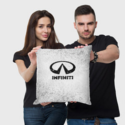 Подушка квадратная Infiniti с потертостями на светлом фоне, цвет: 3D-принт — фото 2