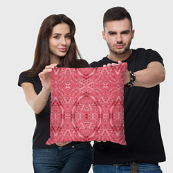 Подушка квадратная Red ornament Arabic, цвет: 3D-принт — фото 2