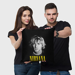 Подушка квадратная Nirvana - Kurt Donald Cobain, цвет: 3D-принт — фото 2