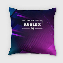 Подушка квадратная Roblox Gaming Champion: рамка с лого и джойстиком, цвет: 3D-принт