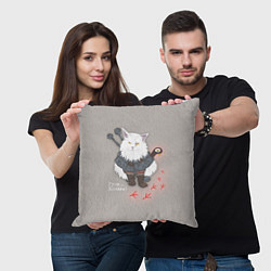 Подушка квадратная Котьмак ГУЛИ бежевый, цвет: 3D-принт — фото 2