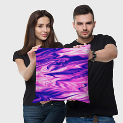 Подушка квадратная Розово-фиолетовый мраморный узор, цвет: 3D-принт — фото 2