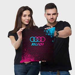 Подушка квадратная Audi - neon gradient, цвет: 3D-принт — фото 2