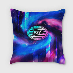 Подушка квадратная PSV неоновый космос, цвет: 3D-принт