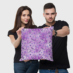 Подушка квадратная Танцующие русалки на фиолетовом, цвет: 3D-принт — фото 2