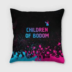 Подушка квадратная Children of Bodom - neon gradient: символ сверху, цвет: 3D-принт