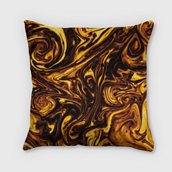 Подушка квадратная Жидкое золото текстура, цвет: 3D-принт
