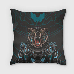 Подушка квадратная Кибер медведь, цвет: 3D-принт