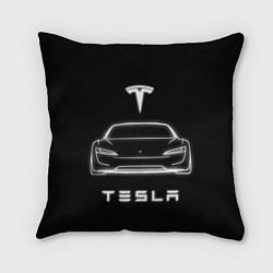 Подушка квадратная Tesla white light, цвет: 3D-принт