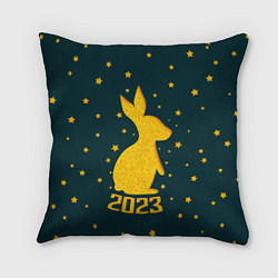 Подушка квадратная Год кролика - 2023, цвет: 3D-принт