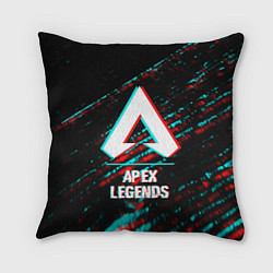 Подушка квадратная Apex Legends в стиле glitch и баги графики на темн, цвет: 3D-принт