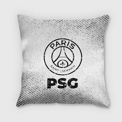 Подушка квадратная PSG с потертостями на светлом фоне, цвет: 3D-принт
