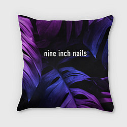 Подушка квадратная Nine Inch Nails neon monstera