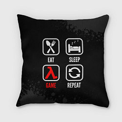 Подушка квадратная Eat, sleep, Half-Life, repeat, цвет: 3D-принт