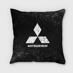 Подушка квадратная Mitsubishi с потертостями на темном фоне, цвет: 3D-принт