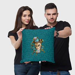 Подушка квадратная Шут - венецианская маска, цвет: 3D-принт — фото 2