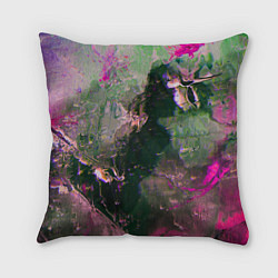 Подушка квадратная Абстрактные краски и силуэты, цвет: 3D-принт