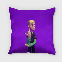 Подушка квадратная Lil Peep На Фиолетовом Фоне, цвет: 3D-принт