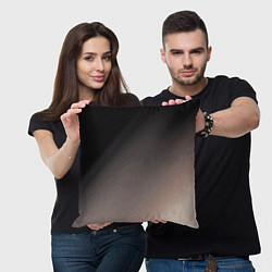 Подушка квадратная Черный, серый бежевый градиент, цвет: 3D-принт — фото 2