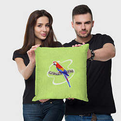 Подушка квадратная Яркий попугай Ара, цвет: 3D-принт — фото 2