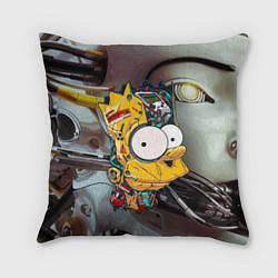 Подушка квадратная Башка Барта Симпсона - Robopunk, цвет: 3D-принт